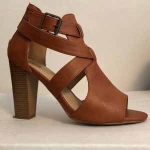 Brown Heeled Sandal Booties